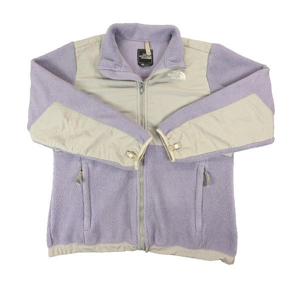 North Face Fleece Jacket XL Girls Purple Full Zip Polyester Rayon Outdoor - Picture 1 of 13